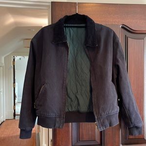 Brandy Melville black jean jacket with green quilt lining, lightly used